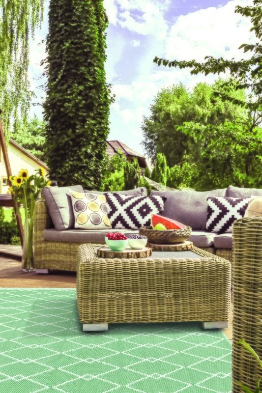 Buitenkleed MESH Green / White - 230 X 160 Cm - Afbeelding 3