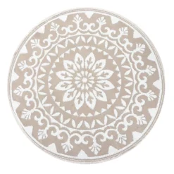 Buitenkleed Rond Mandala / Palm Design - ⌀ 150 Cm