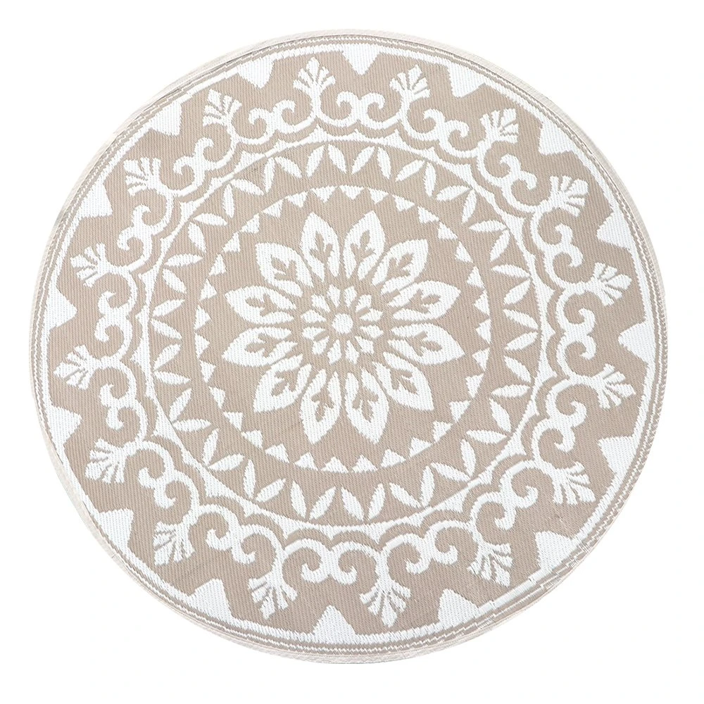 Buitenkleed Rond Mandala / Palm Design - ⌀ 150 Cm